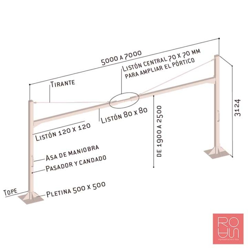 Barrera universal giratòria XL - Control d'accés i aparcament
